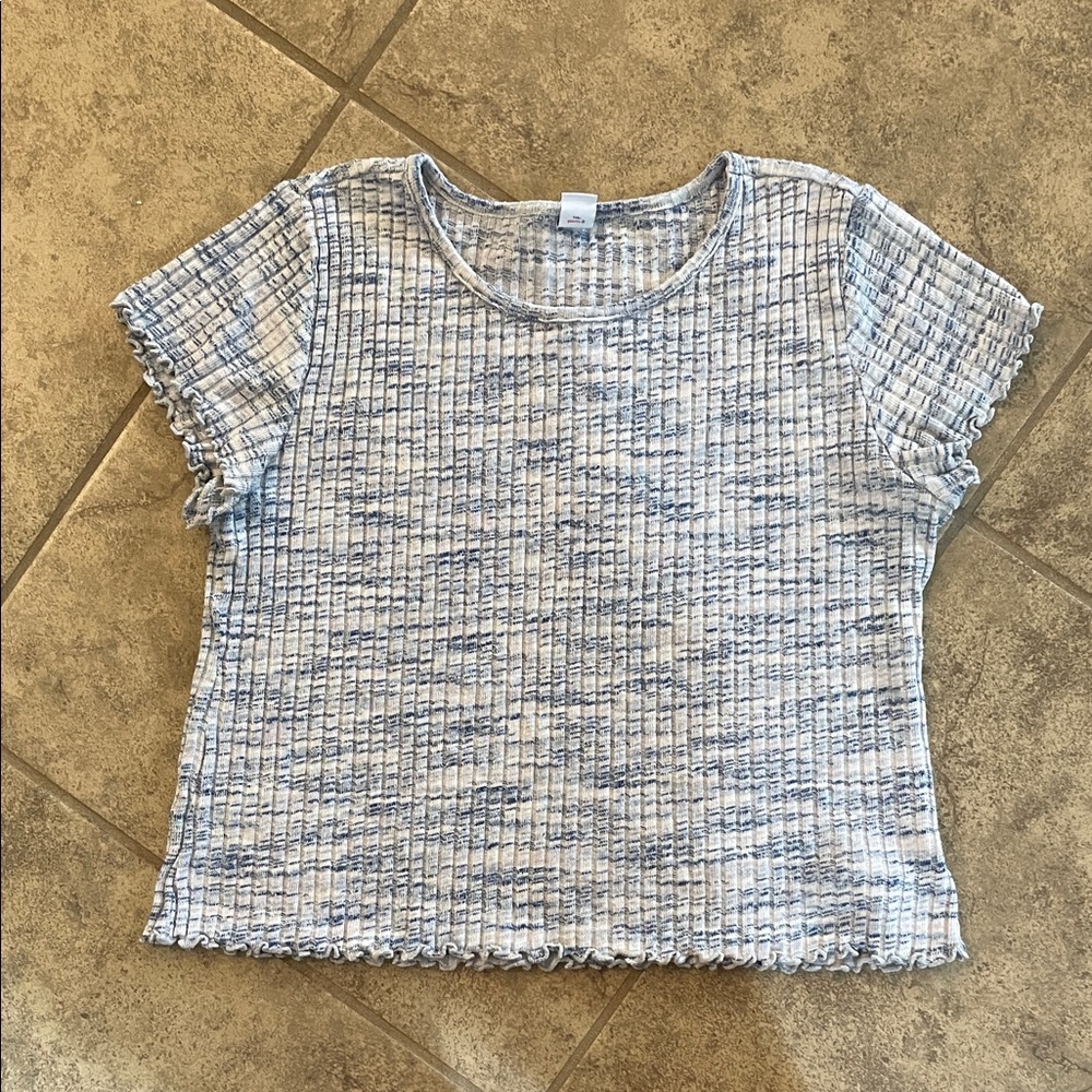 Old Navy Blue and White Short Sleeve Tee